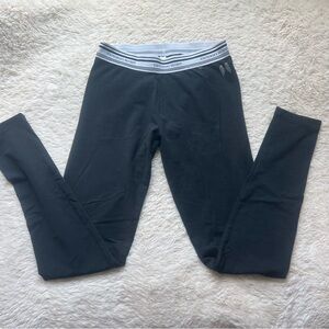 Victoria's Secret Women’s Black Leggings with White Waistband